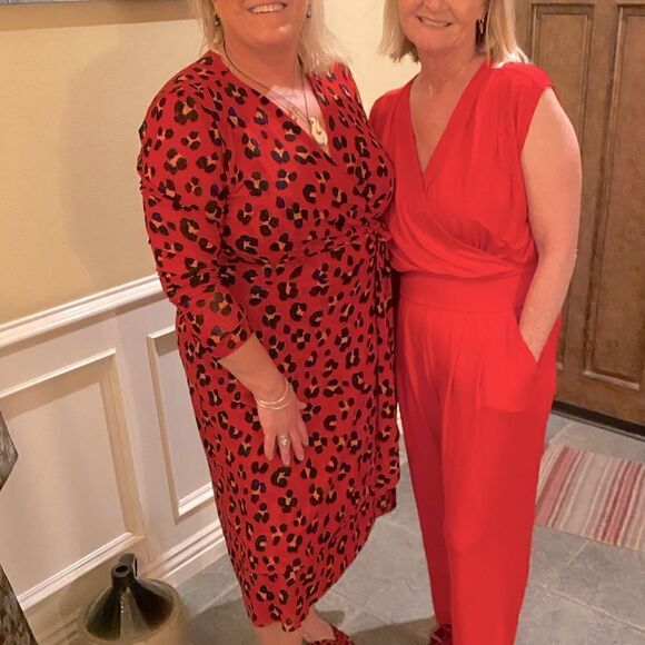 👗CAbi Siren Black & Red Wrap Dress/Topper Leopard Animal Print Sz XXL EUC! - Picture 9 of 9